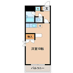 幸町アヴェニュー ワンルームの間取図画像