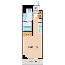 メルヴェーユ東八番丁 ワンルームの間取図画像