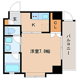 しゃとれ新寺 1Kの間取図画像