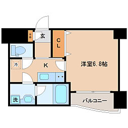ラピス雨宮 1Kの間取図画像