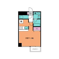 リライアンス河原町 ワンルームの間取図画像