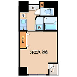 ドゥーエ榴岡 1Kの間取図画像