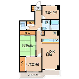 シャングリラ花京院 3LDKの間取図画像