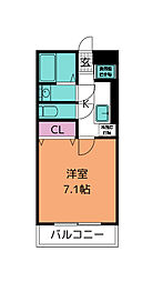 グランリアーレ荒井駅前 1Kの間取図画像