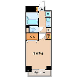 リバーシティー上杉 1Kの間取図画像
