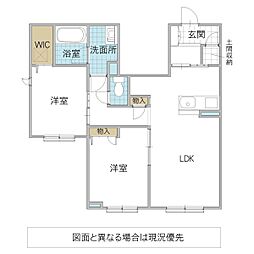 ブランパント 4階2LDKの間取り