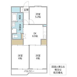 霞ケ浦グリーンハイツ 3DKの間取図画像