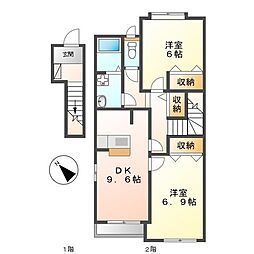 CherryHills 2DKの間取図画像