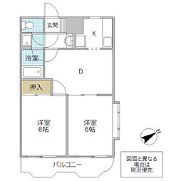 K・サンシャイン 2DKの間取図画像