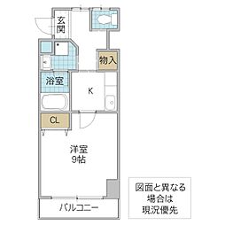 グランドパレスNS-6 ワンルームの間取図画像