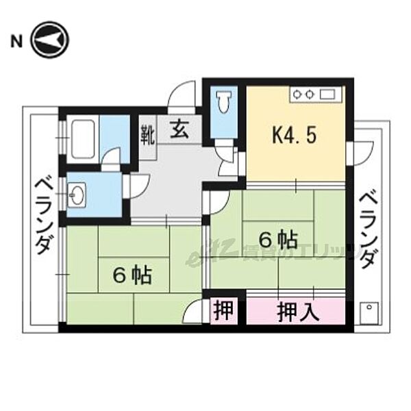 秀峯マンション 101｜京都府京都市左京区松ケ崎泉川町(賃貸マンション1LDK・1階・43.29㎡)の写真 その2