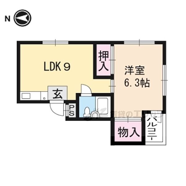 京都府京都市左京区高野清水町(賃貸マンション1LDK・4階・29.66㎡)の写真 その2