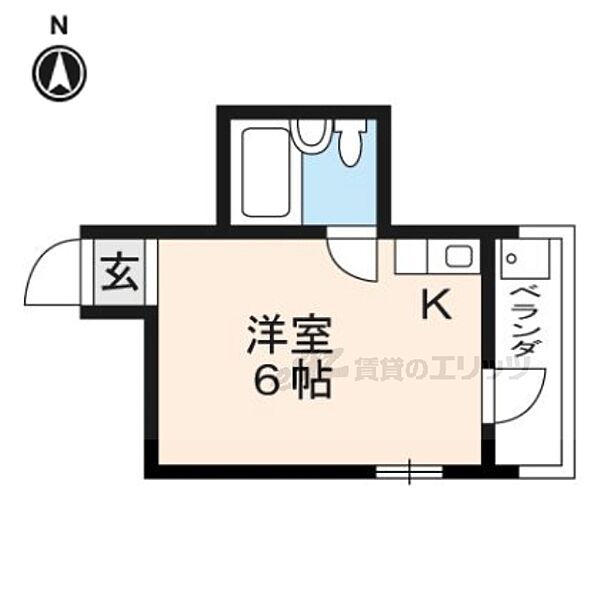 京都府京都市左京区静市市原町(賃貸マンション1R・4階・14.00㎡)の写真 その2