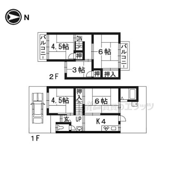 上賀茂朝露ケ原町4-52貸家 ｜京都府京都市北区上賀茂朝露ケ原町(賃貸一戸建5K・1階・60.20㎡)の写真 その2