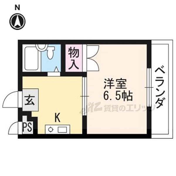 京都府京都市左京区田中北春菜町(賃貸マンション1K・2階・18.54㎡)の写真 その2