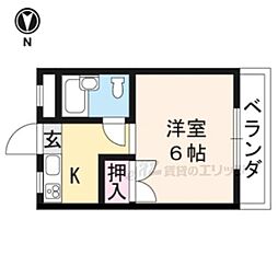 ドムス松ヶ崎 1Kの間取図画像