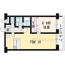 京都市営烏丸線 北大路駅 バス20分 鷹峯上ノ町下車 徒歩1分の賃貸マンション 2階1LDKの間取り