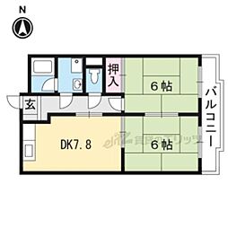 グランドールさかた 2DKの間取図画像