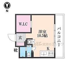 田辺ビル 1DKの間取図画像