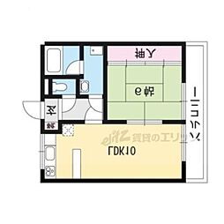 レジデンス了以苑 2階1LDKの間取り