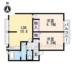 ハイツひまわり 1階2LDKの間取り