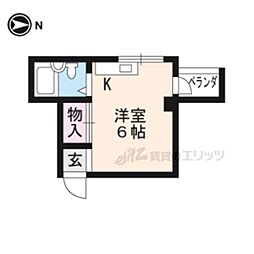 サンライズ宝ヶ池 3階1Kの間取り