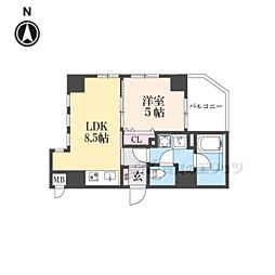 MSR京都二条城 4階1LDKの間取り