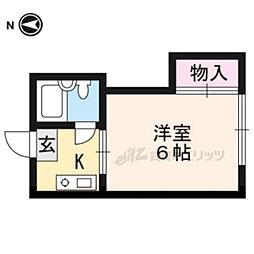 ドメーヌ上賀茂 1Kの間取図画像