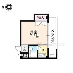 エルライン 3階1Kの間取り