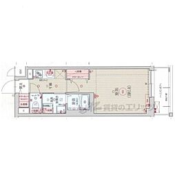叡山電鉄叡山本線 修学院駅 徒歩6分の賃貸マンション 1階1Kの間取り