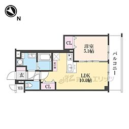 叡山電鉄叡山本線 修学院駅 徒歩6分の賃貸マンション 3階1LDKの間取り