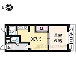PRIME COURT賀茂川 3階1DKの間取り