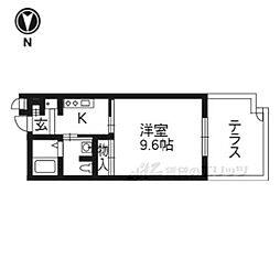 ｅｓｔｕｄｉｏ　ｃｏｍｏｄｏ 1階1Kの間取り