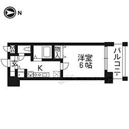 アスヴェル京都御所前2 1Kの間取図画像