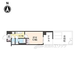 アクアプレイス京都千本丸太町 1Kの間取図画像
