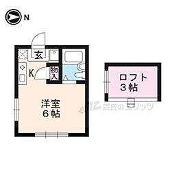 アパート 1Kの間取図画像