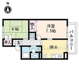 シャトー山翠 2DKの間取図画像