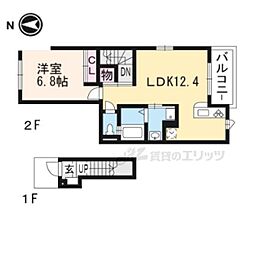 ソレイユ松ヶ崎 1LDKの間取図画像