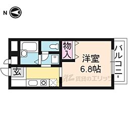 ハイツ・ヴィオレ紫明 1Kの間取図画像