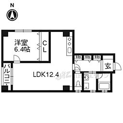Luxestage御所南 1LDKの間取図画像