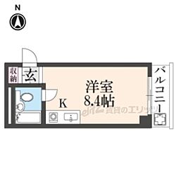 ヴェルディゴ 1Kの間取図画像