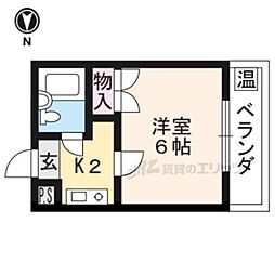 テラスイチ 1Kの間取図画像