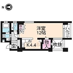 ポレール北山 1LDKの間取図画像
