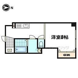 紫野ハイツ ワンルームの間取図画像