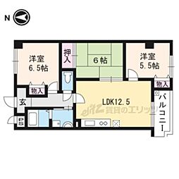 フォートレス朱雀野 3LDKの間取図画像