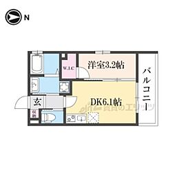 Live Flat京都西院 1DKの間取図画像
