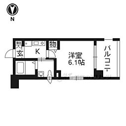 エステムプラザ京都五条大橋 1Kの間取図画像
