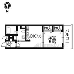 G-クレスト京都四条烏丸 1DKの間取図画像