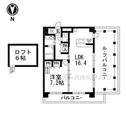 フォース三条 1LDKの間取図画像