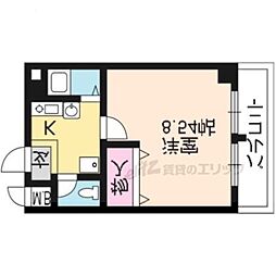 ヴィラカラスマ五条 1Kの間取図画像
